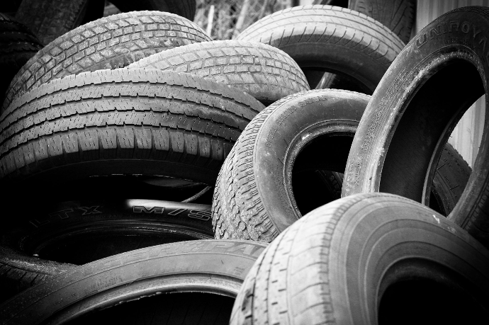 pile of vehicle tire lot